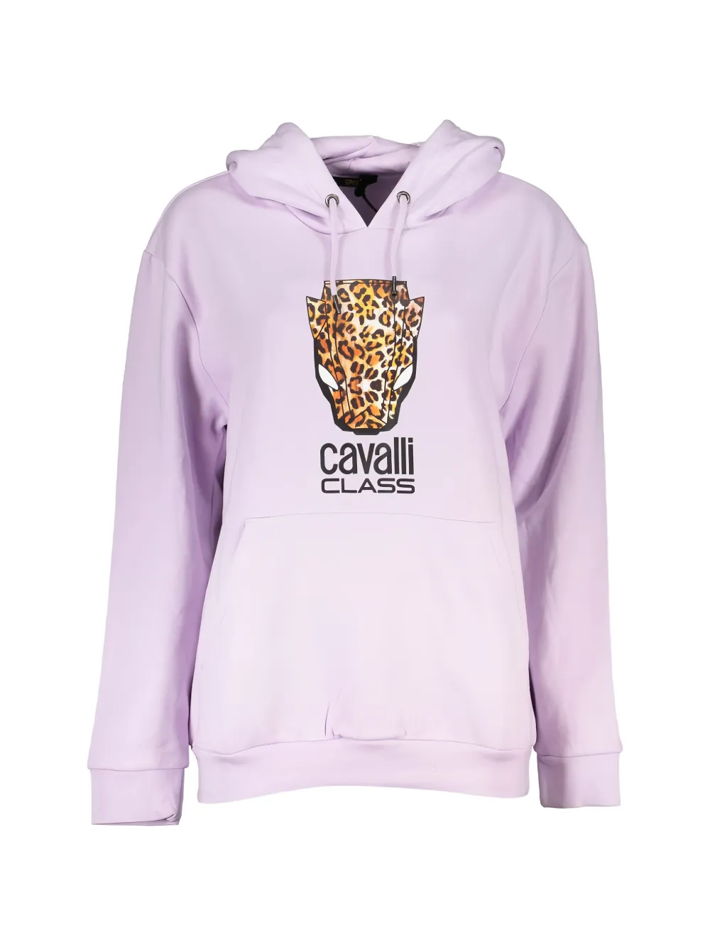 Cavalli Class leopard-head print hoodie - Violett
