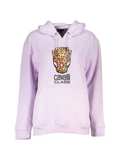 Cavalli Class leopard-head print hoodie