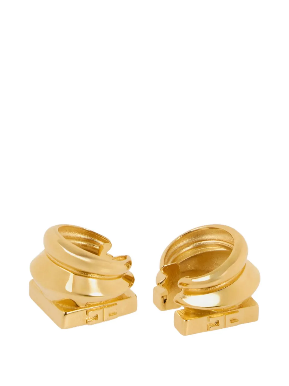 Elisabetta Franchi logo-engraved geometric ear cuffs - Oro