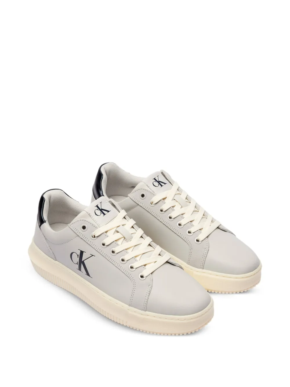Calvin Klein logo-print lace-up sneakers Grijs