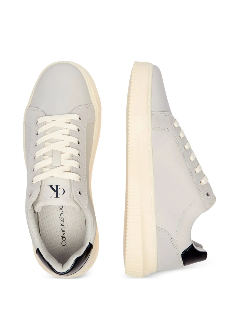 Calvin Klein logo-print lace-up sneakers Grijs