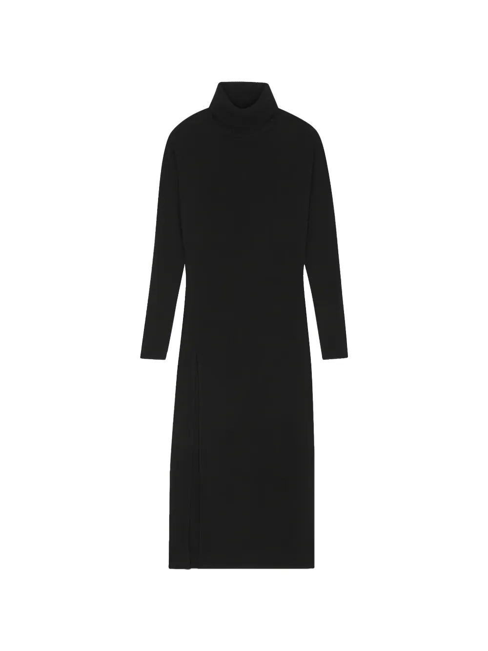 Saint Laurent roll-neck side-slit maxi dress - Schwarz