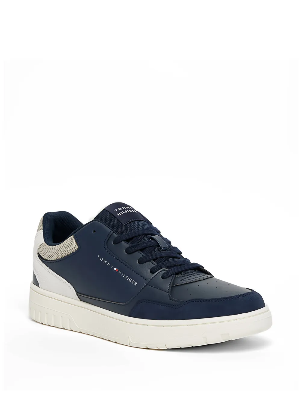 Tommy Hilfiger panelled suede-trim sneakers Blauw