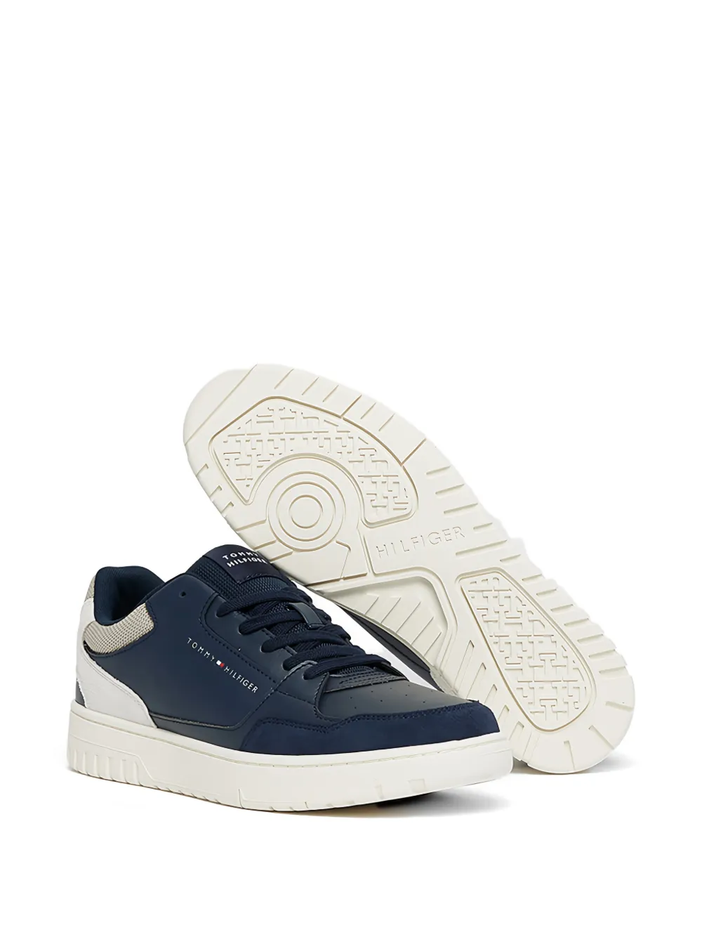 Tommy Hilfiger panelled suede-trim sneakers Blauw