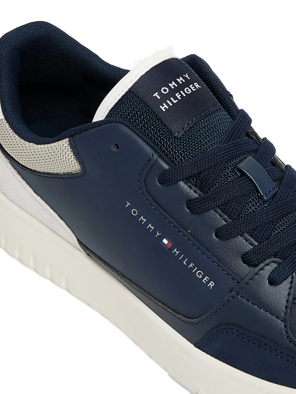 Tommy Hilfiger panelled suede-trim sneakers Blauw