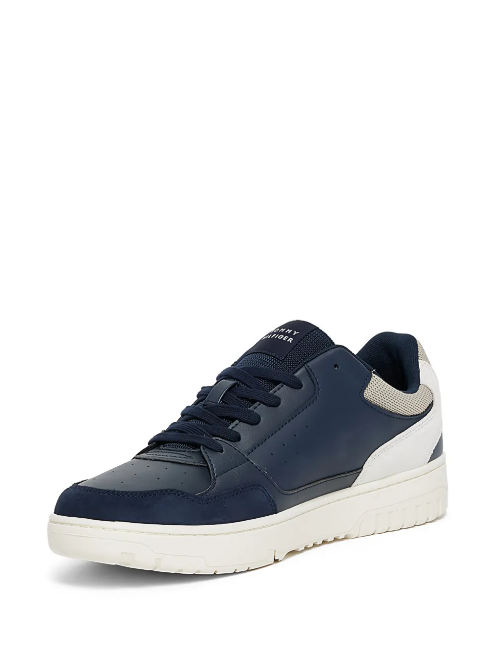 Tommy Hilfiger panelled suede-trim sneakers Blauw