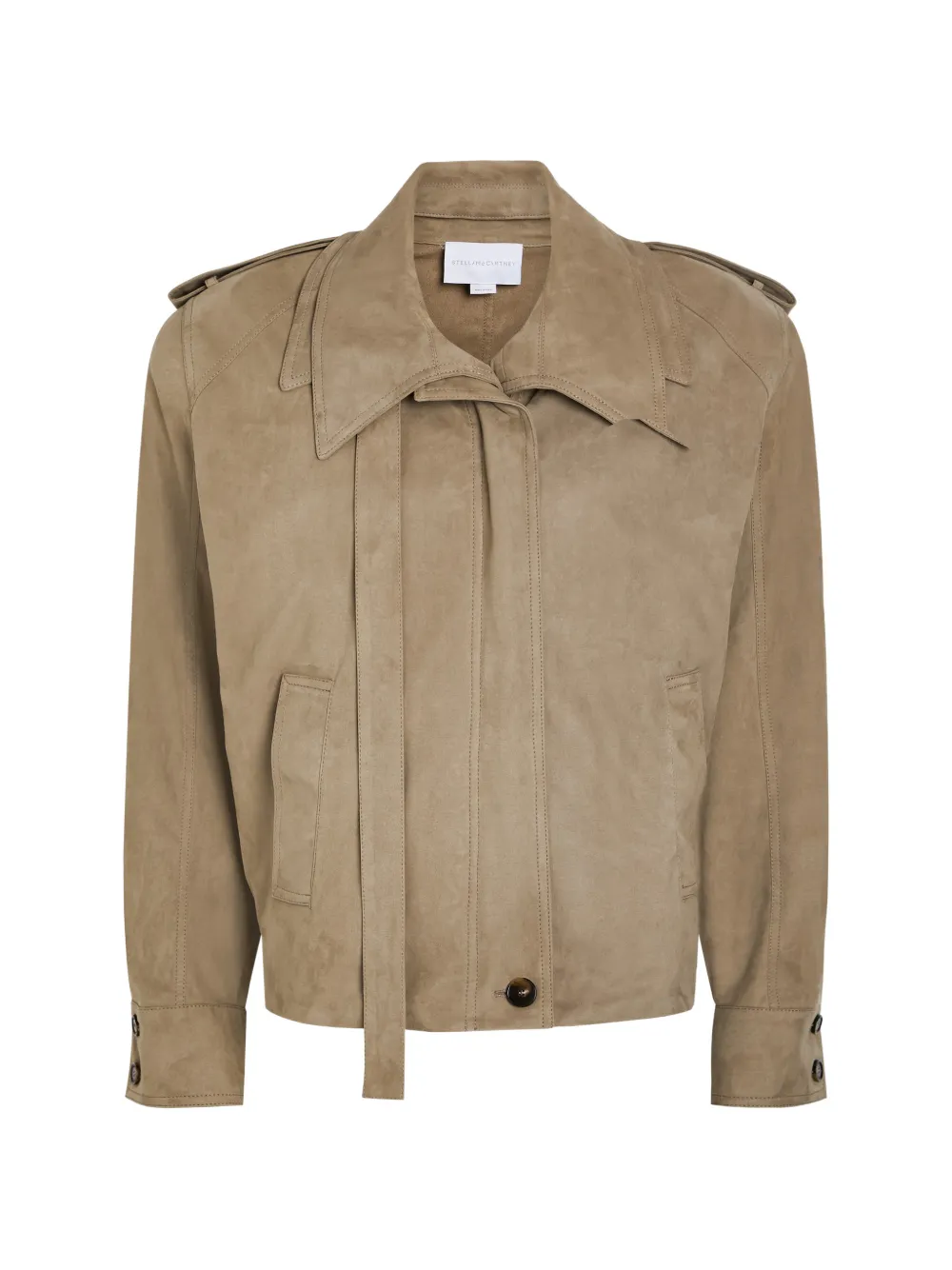 Stella McCartney epaulette-detail suede-effect jacket - Toni neutri