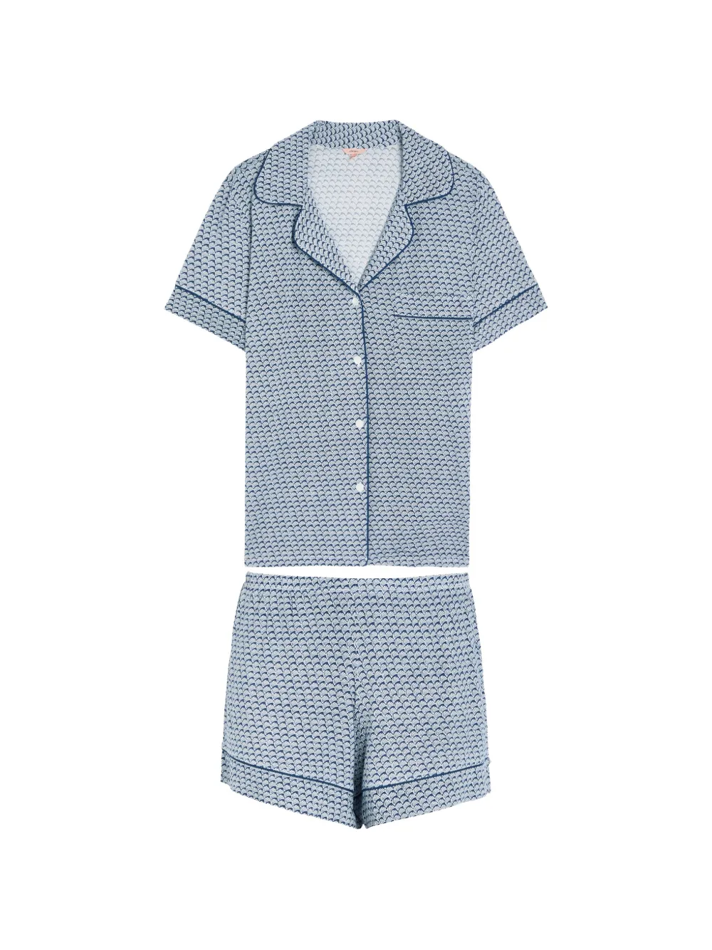 Eberjey Gisele seashell-print piping-detail pyjama set - Blau