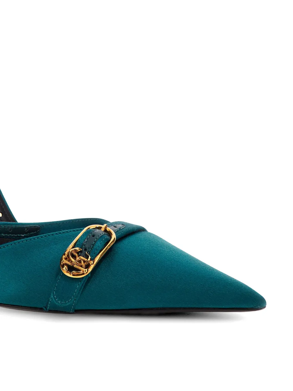 Roberto Cavalli monogram-buckle pointed-toe heeled pumps Blauw
