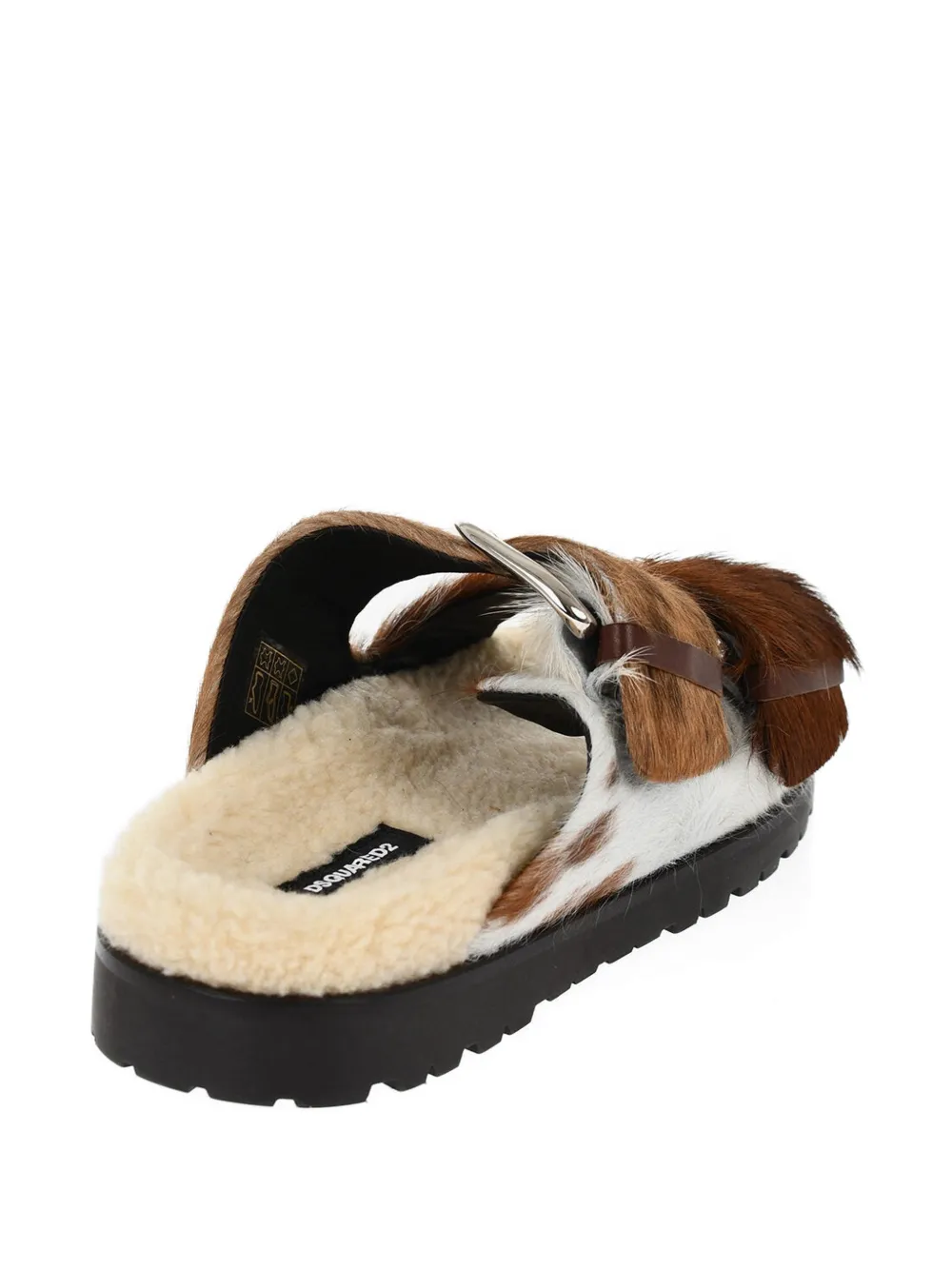 DSQUARED2 Rock Your Road sandalen met ponyhaar en gesp Bruin