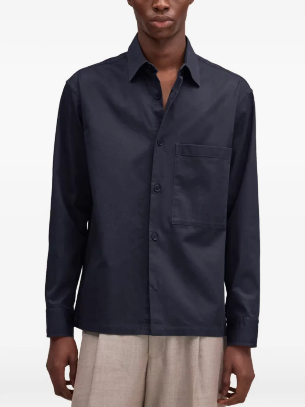 NN07 Freddy overhemd met borstzak Blauw