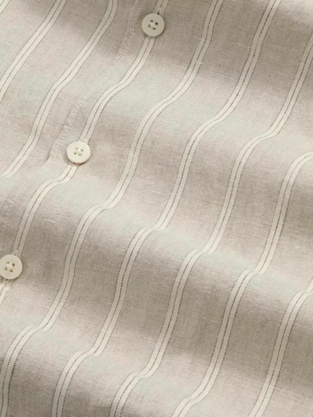 NN07 Enzo gestreept overhemd met lange mouwen Beige