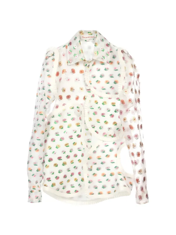Walter Van Beirendonck Arp Art Ruffles Shirt in White