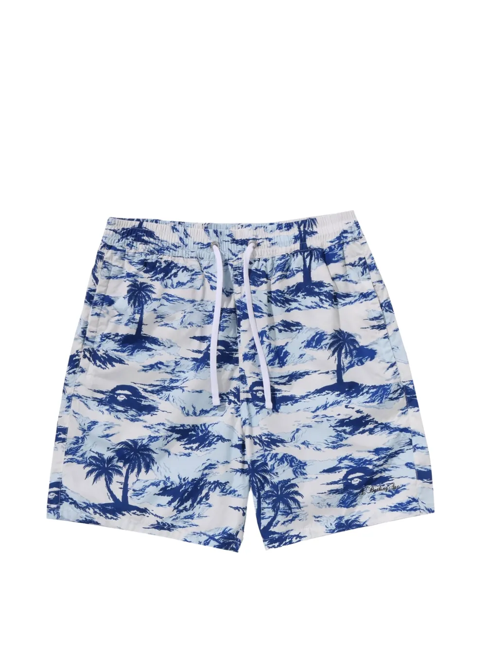 A BATHING APE® Palm tree camo-print shorts - Weiß