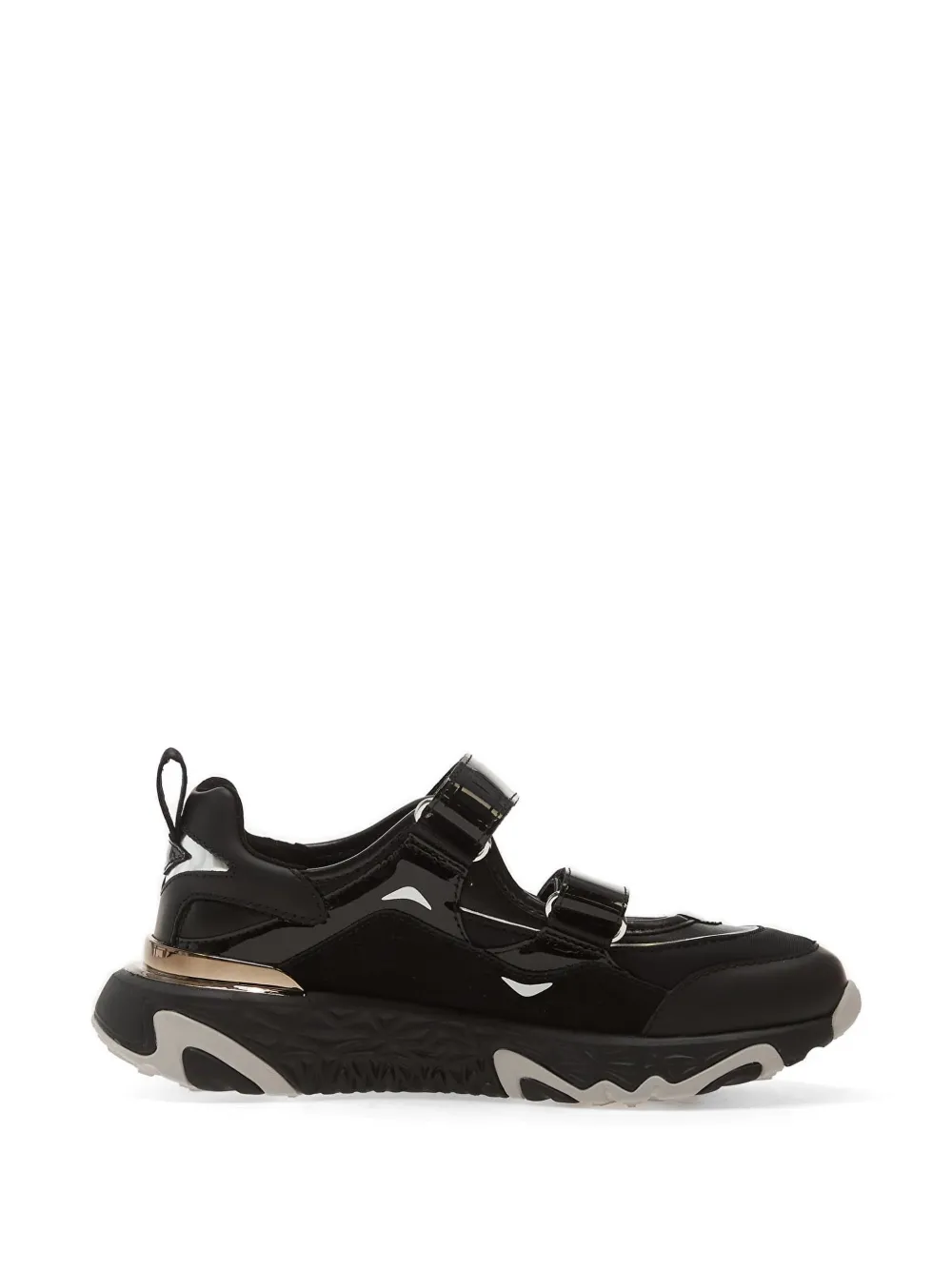 Karl Lagerfeld patent-finish touch-strap sneakers - Schwarz