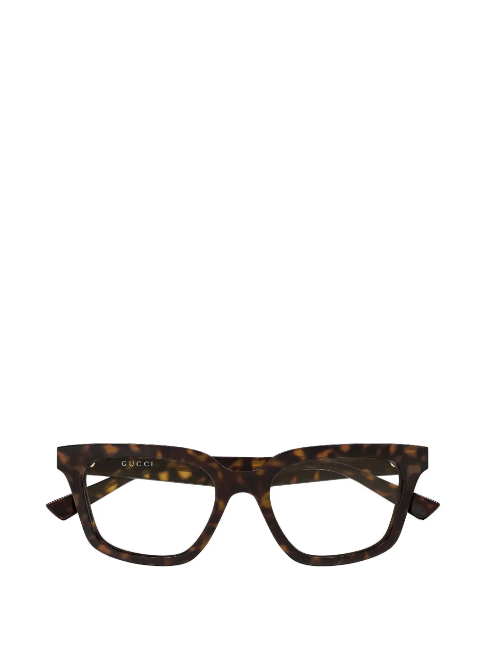 Gucci Eyewear tortoiseshell-effect rectangle-frame glasses - Marrone