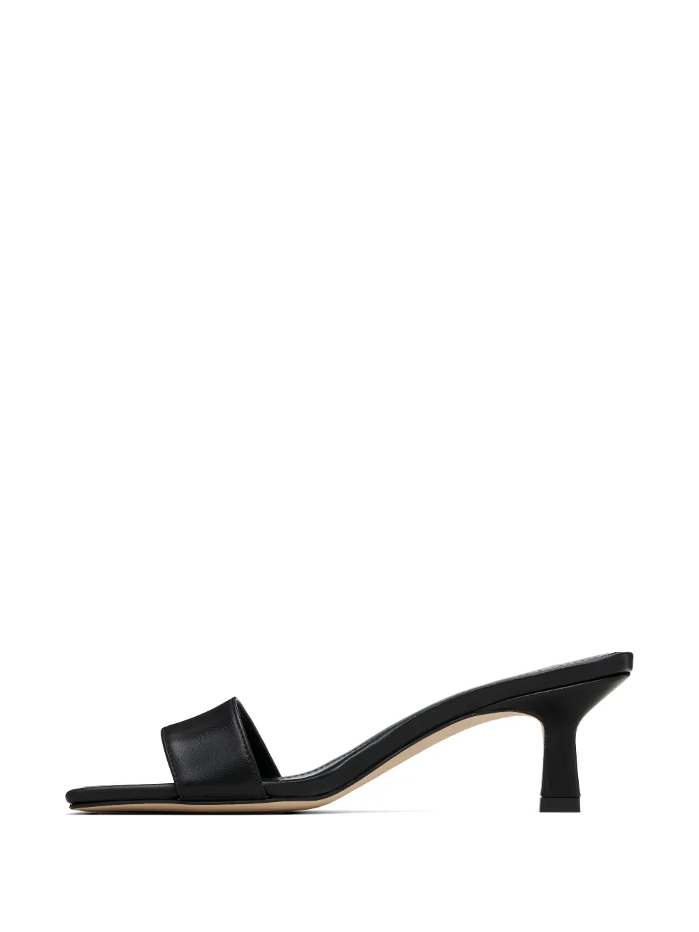 Aeyde square-toe leather sandals Zwart