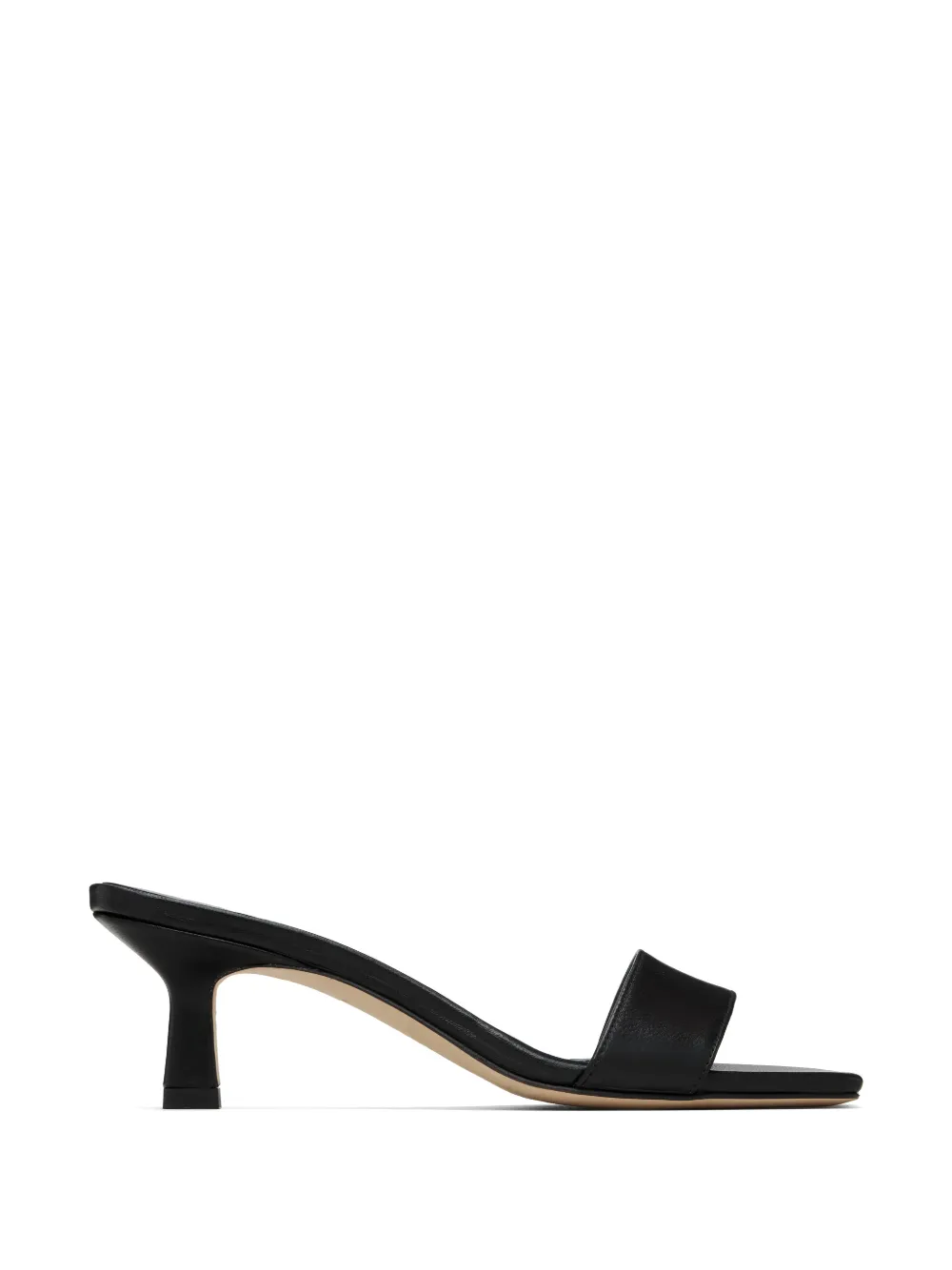 Aeyde square-toe leather sandals Zwart
