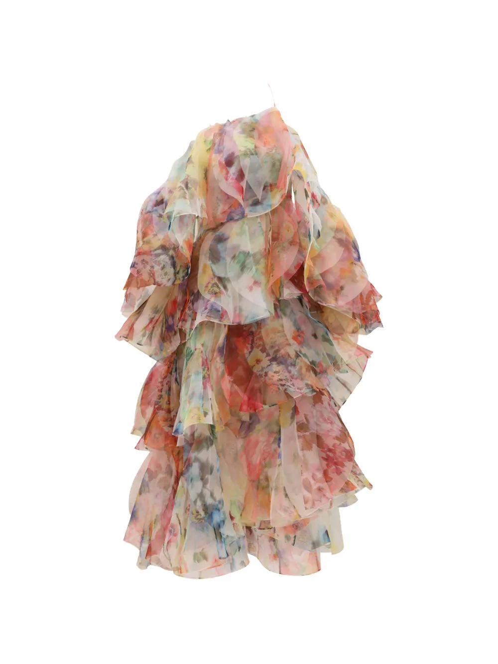 ZIMMERMANN Luna ruffled floral-print dress - Orange