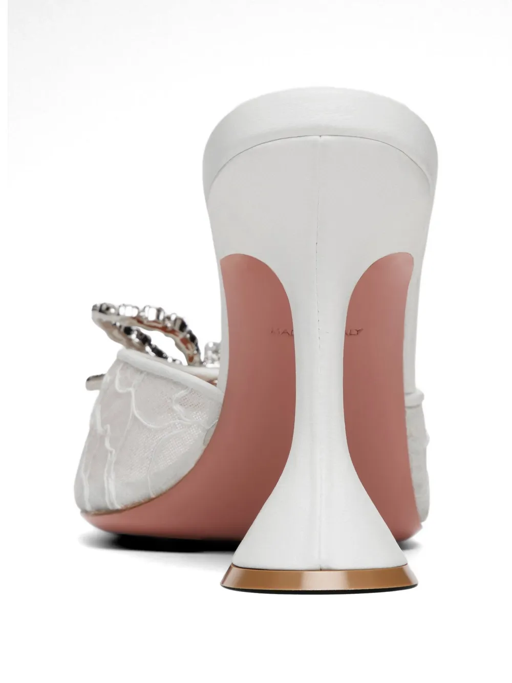 Amina Muaddi Rosie crystal-bow lace shoes Wit