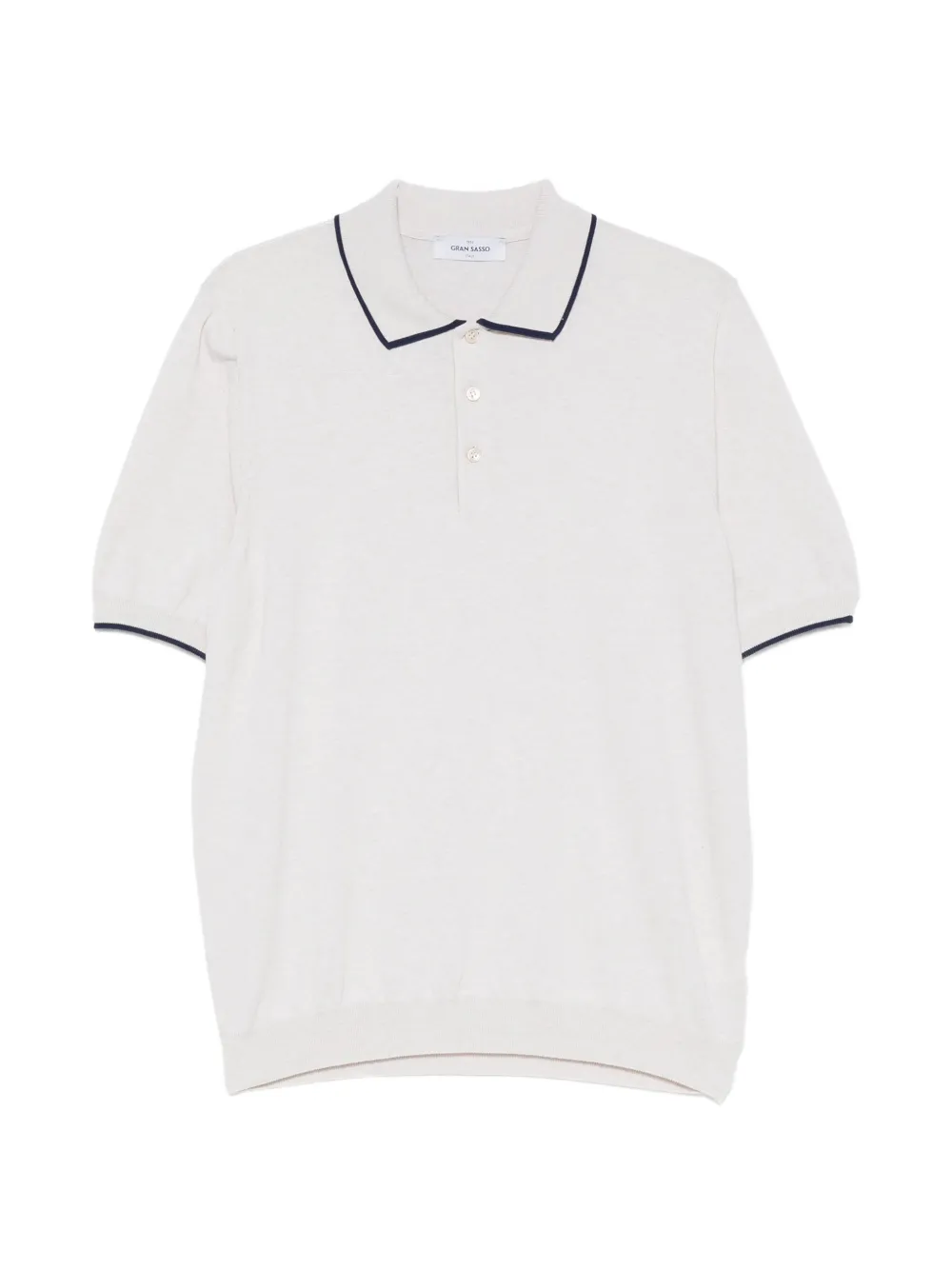 Gran Sasso Contrast-trim Short-sleeve Polo Shirt In White