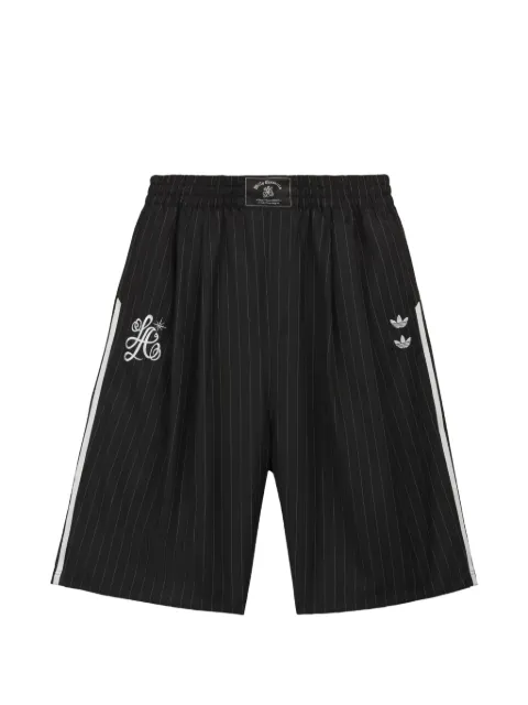 Willy Chavarria x Adidas pinstripe logo-embroidered shorts