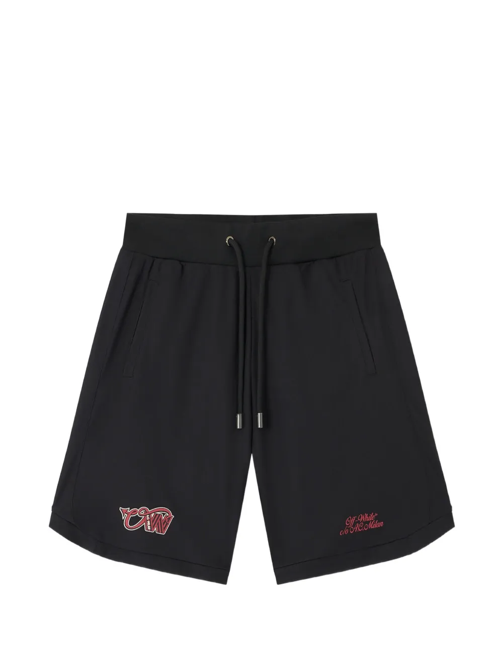 Off-White x AC Milan logo-print shorts - Nero