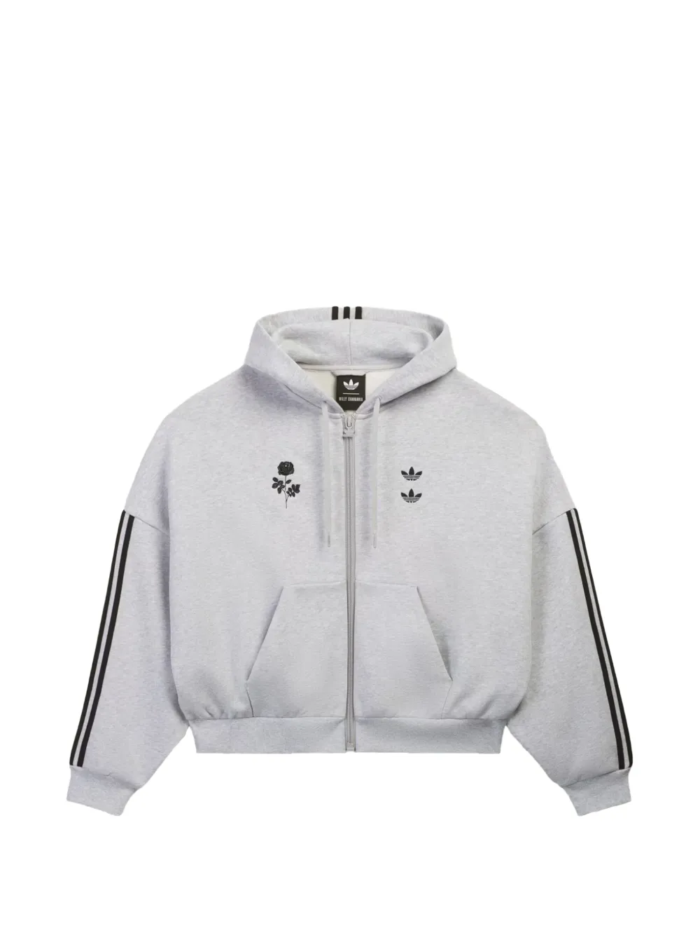 Willy Chavarria x Adidas logo-print zip-up hoodie - Grigio