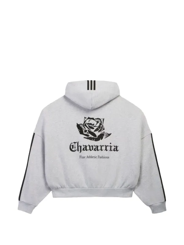 Adidas x Willy Chavarria logo-print zip-up Hoodie | Grey | FARFETCH