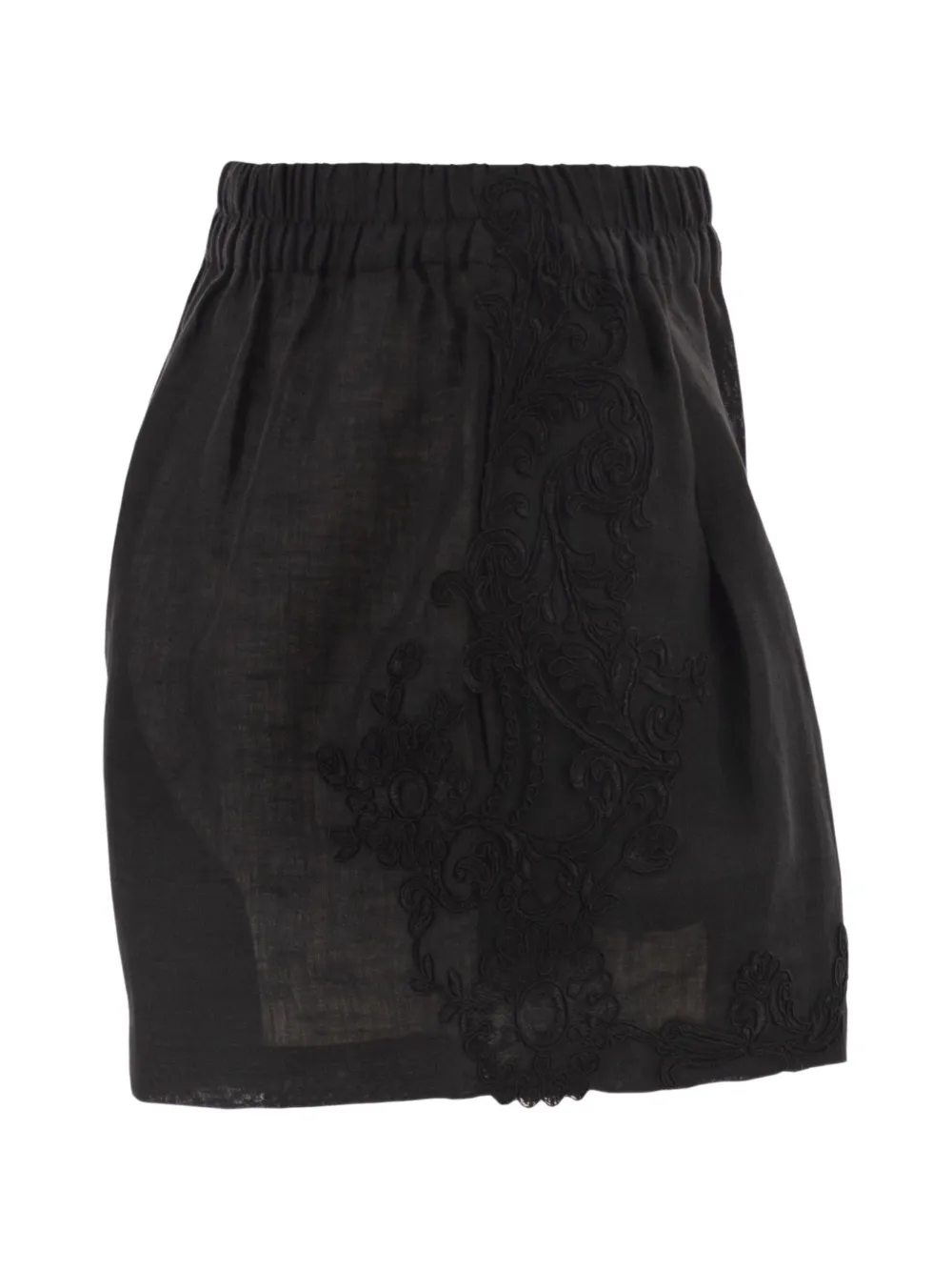MAURIZIO MYKONOS embroidered elasticated-waist shorts - Nero