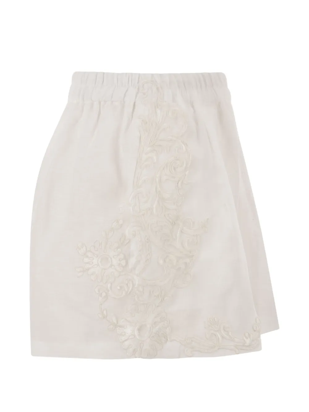MAURIZIO MYKONOS embroidered elasticated-waist shorts - Bianco