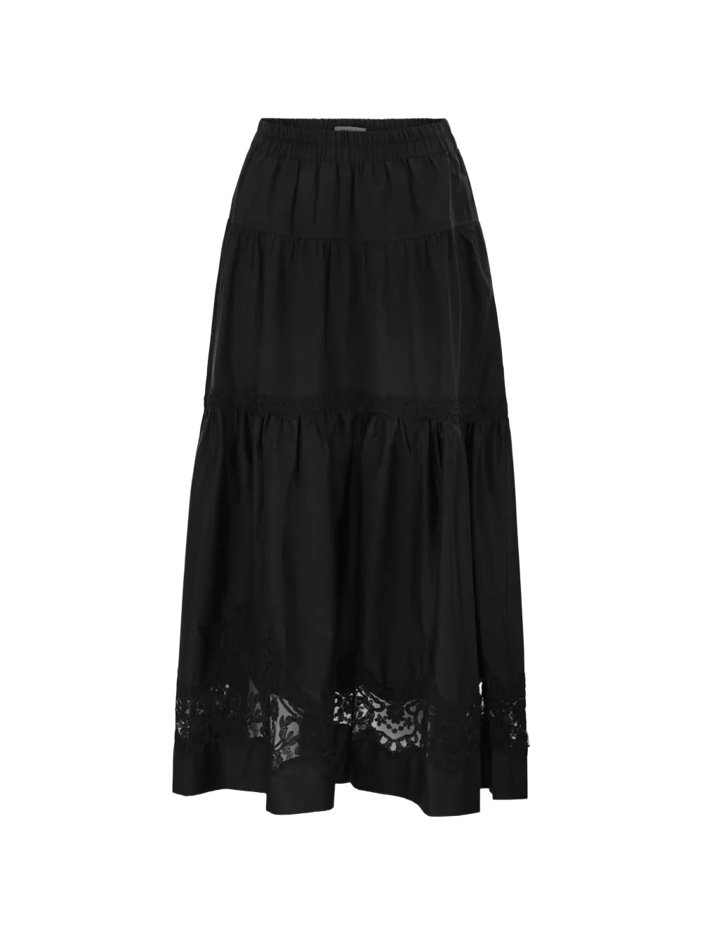 MAURIZIO MYKONOS embroidered tiered skirt - Nero