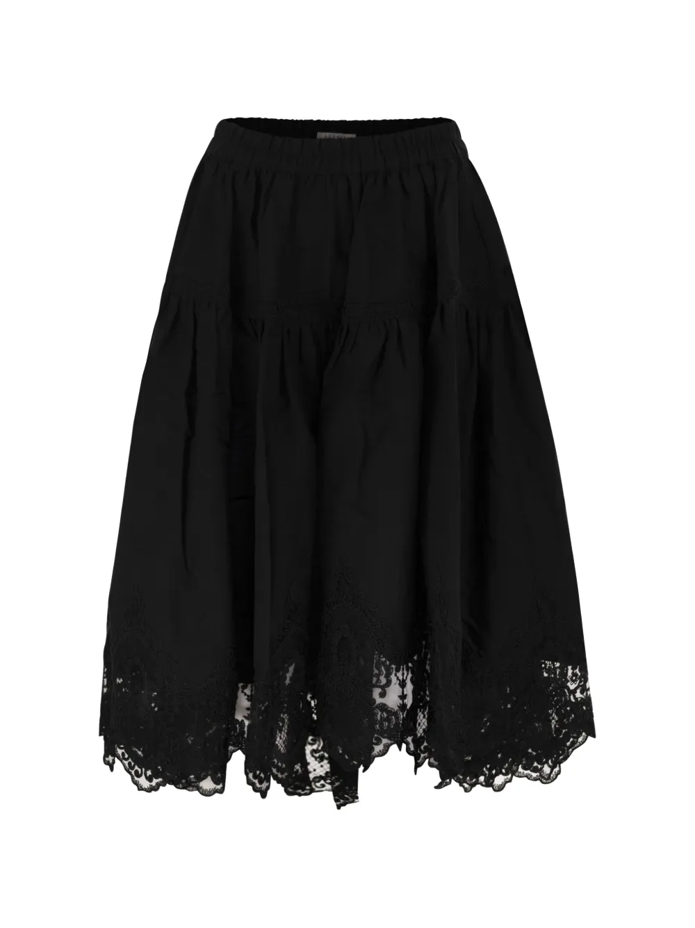 MAURIZIO MYKONOS embroidered tiered skirt - Schwarz