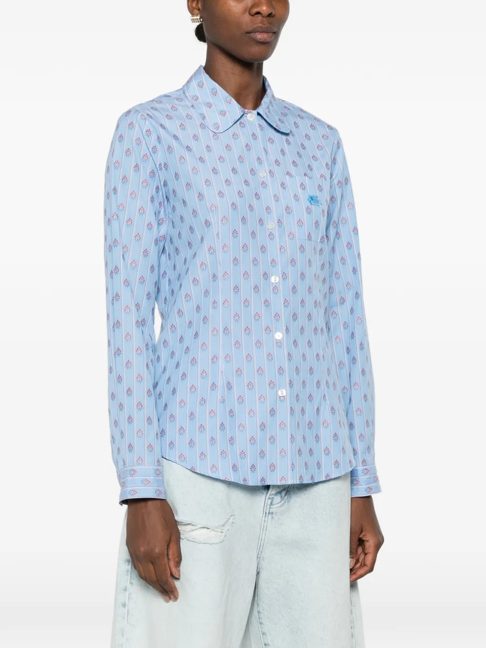 ETRO Overhemd met bloemenprint Blauw