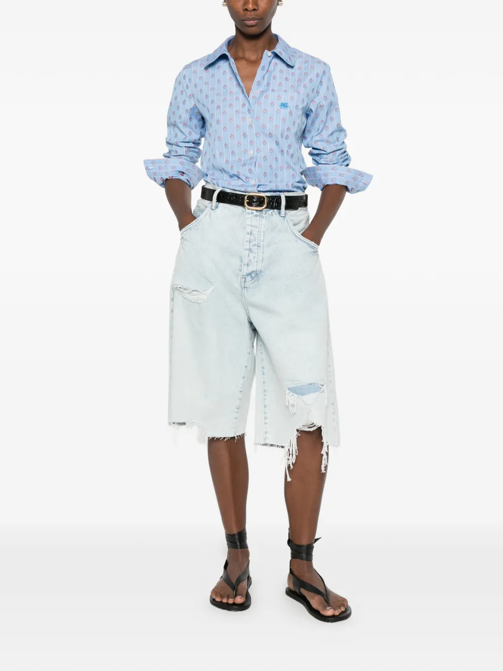 ETRO Overhemd met bloemenprint Blauw