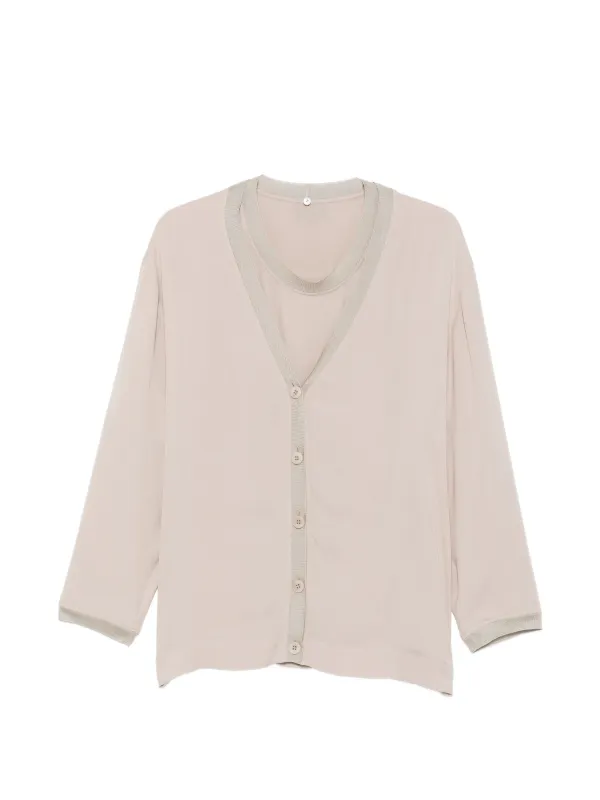 Giorgio Armani Button-up Jacket and Blouse in Neutrals