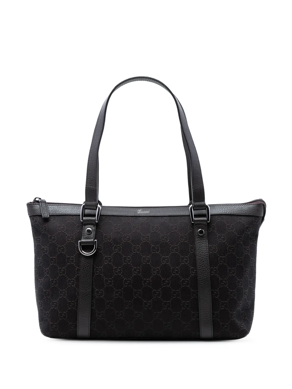 Gucci Pre-Owned 2016-2026 GG Denim Abbey D Ring tote bag - Marrone