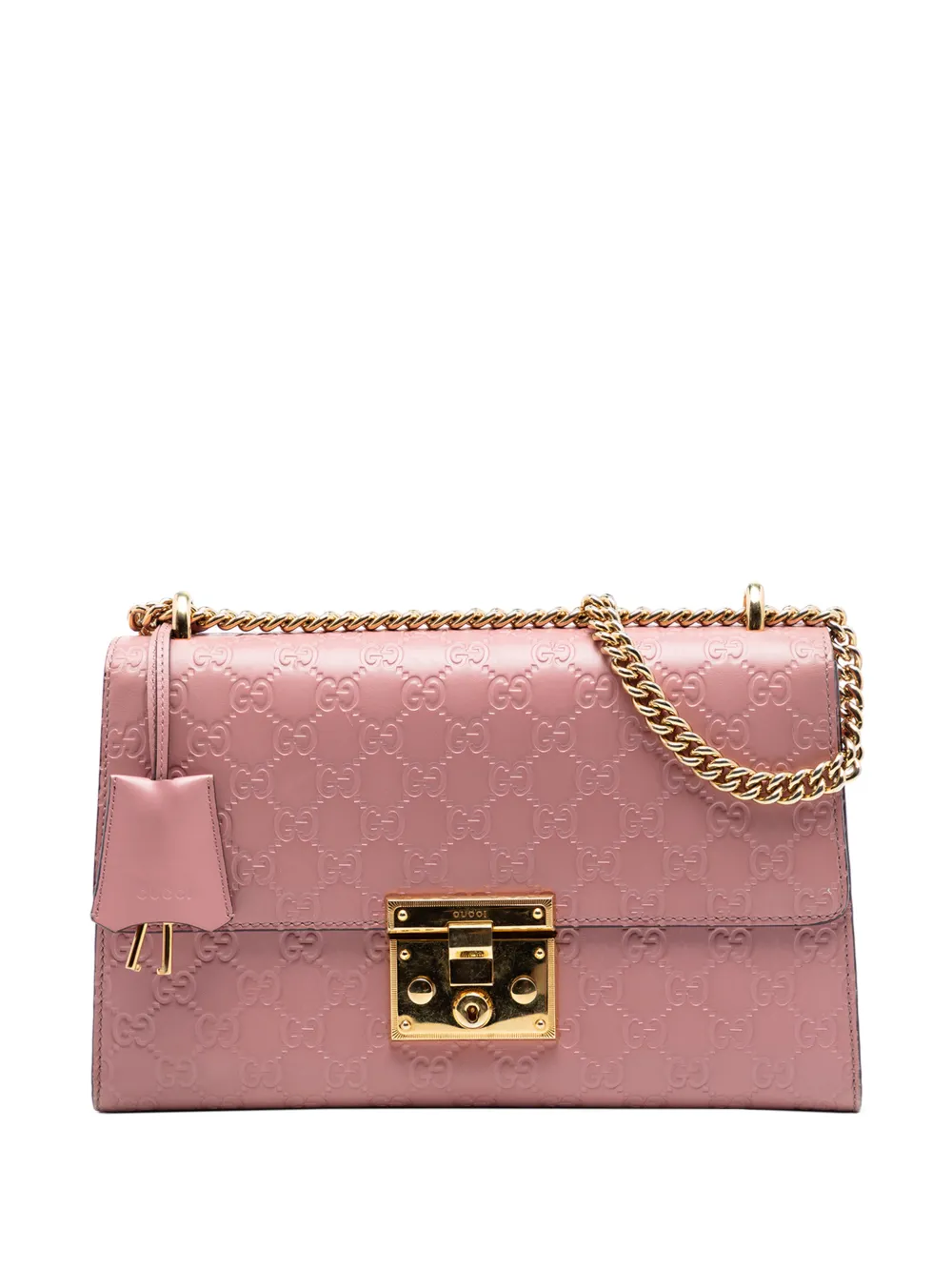 Gucci Pre-Owned 2016-2026 Medium Guccissima Padlock shoulder bag - Rosa