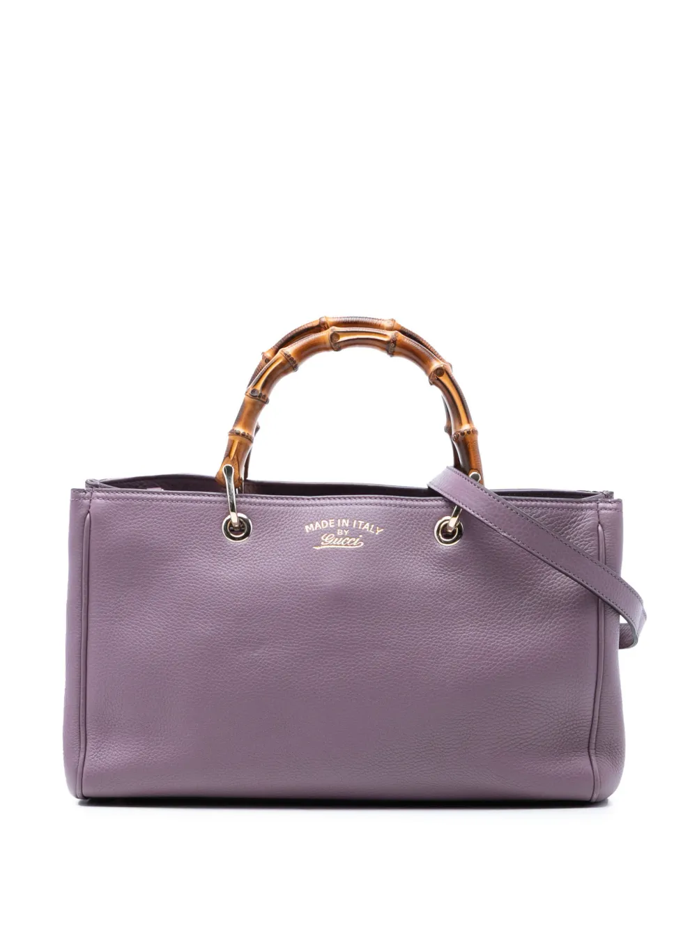Gucci Pre-Owned 2016-2026 Medium Calfskin Bamboo Shopper satchel - Viola