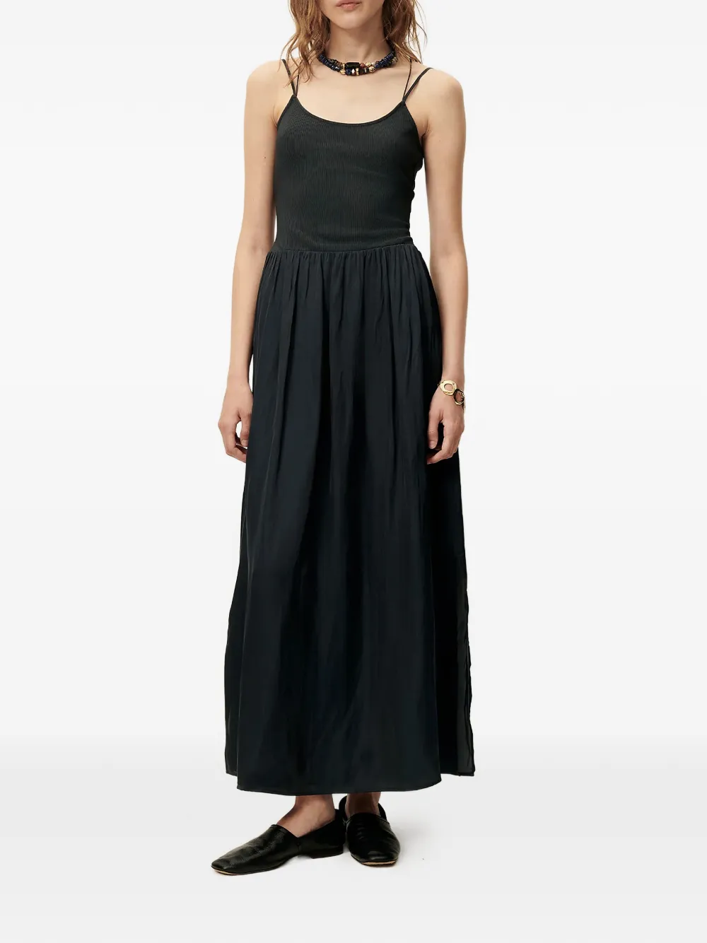 Sessùn Sweet Mambo geplooide maxi-dress Zwart