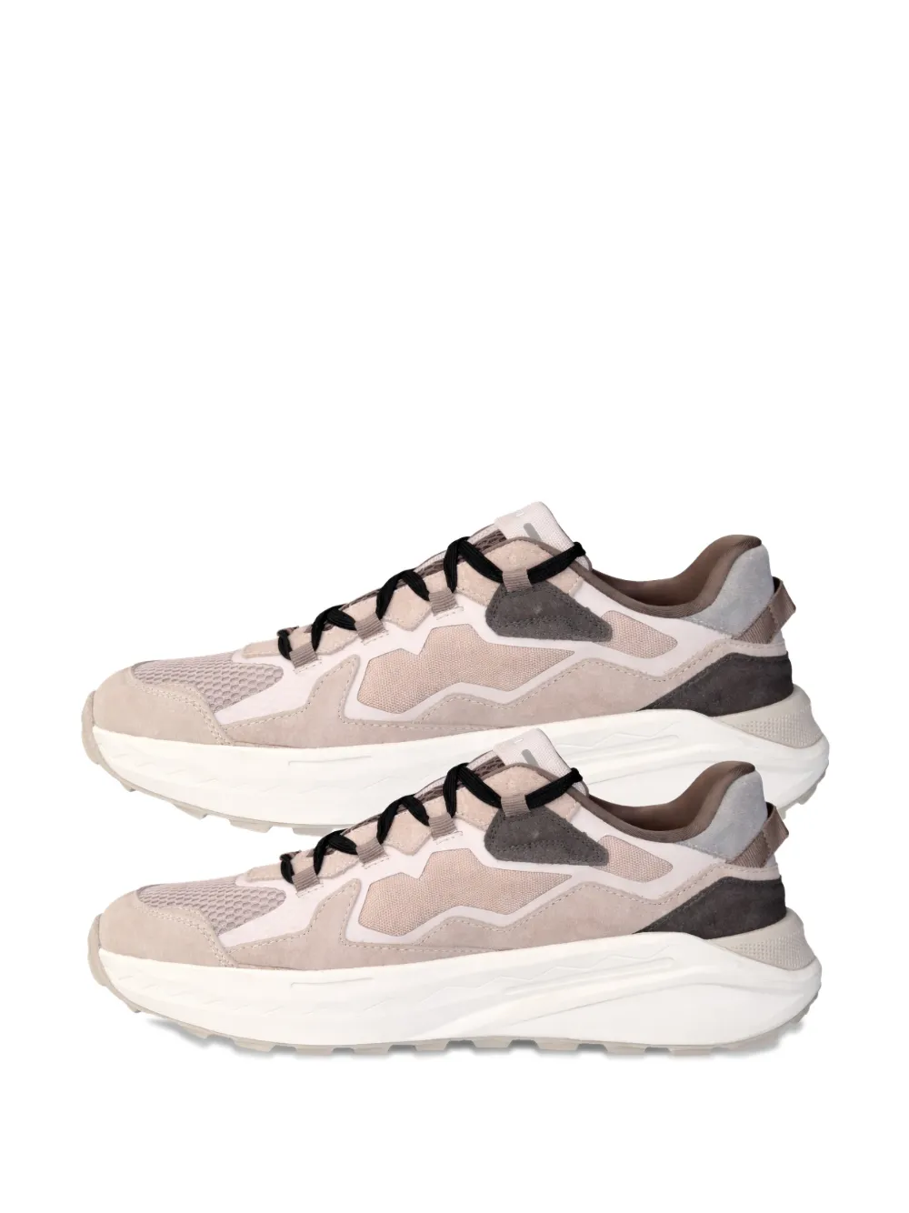 Extr4 panelled lace-up sneakers - Nude
