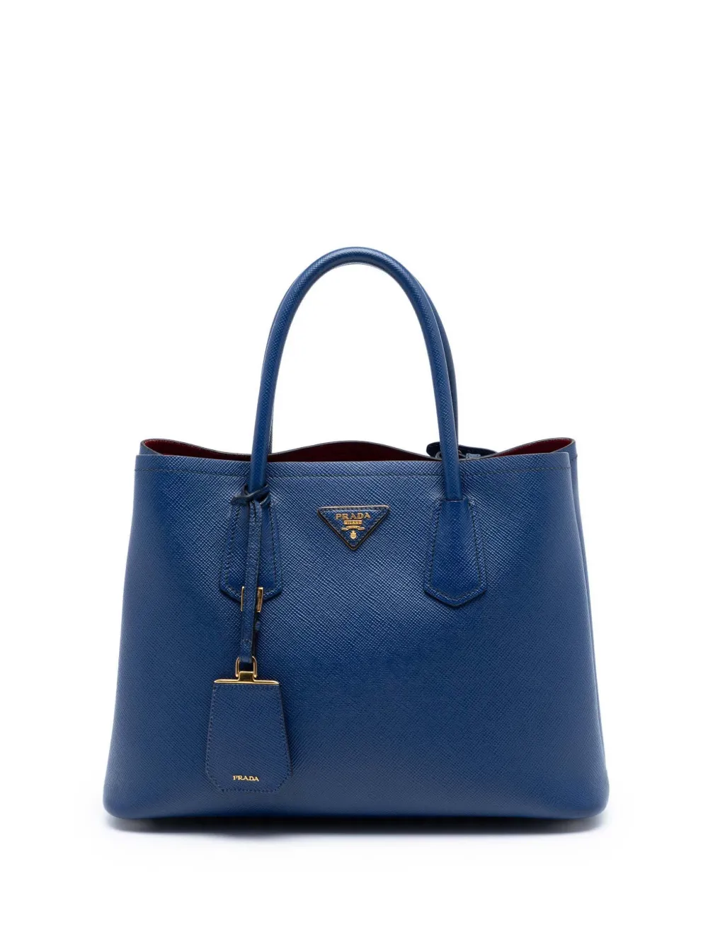 Prada Pre-Owned 2013-2025 Medium Saffiano Cuir Double satchel - Blu