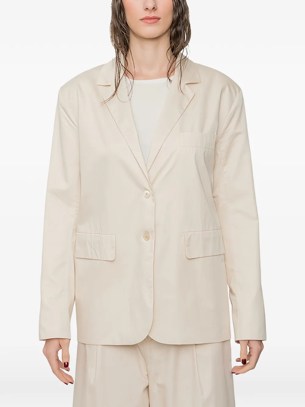 SUSANNE BOMMER single-breasted cotton blazer - Neutrals