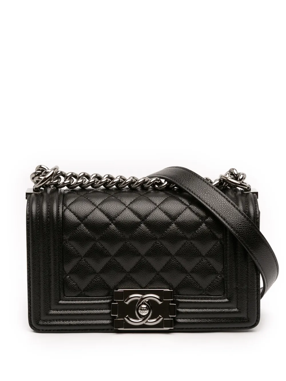 CHANEL Pre-Owned 2021-2026 Small Quilted Caviar Boy Flap crossbody bag - Nero