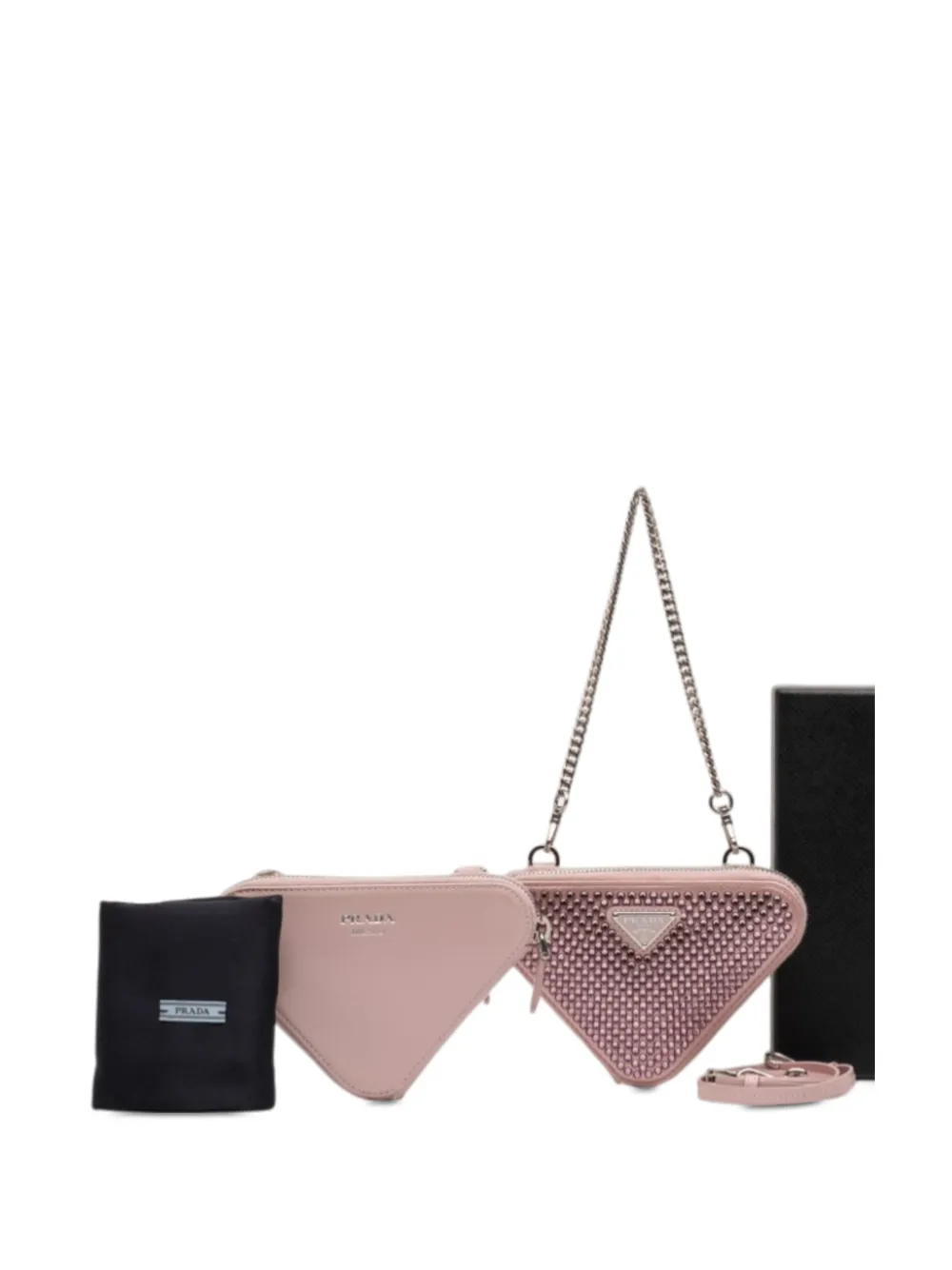 Prada Pre-Owned 2013-2025 ミニ クリスタル エンベリッシュド サテン