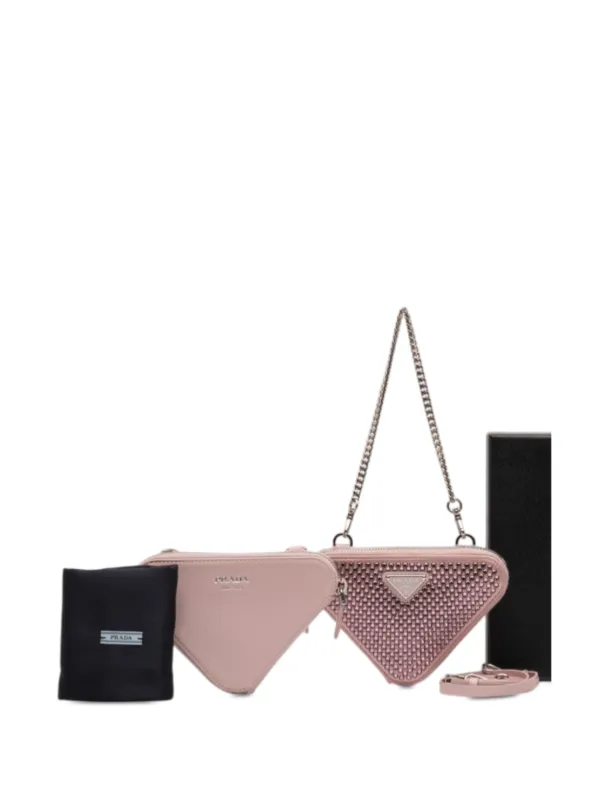 Prada Pre-Owned 2013-2025 Mini Crystal Embellished Satin And