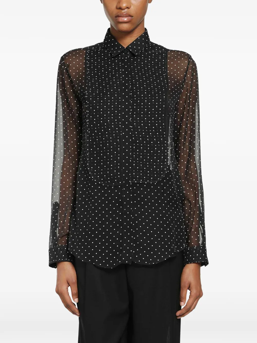 TOM FORD polka-dot silk-chiffon shirt - Schwarz