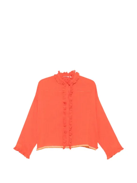 INJIRI ruffled long-sleeve blouse