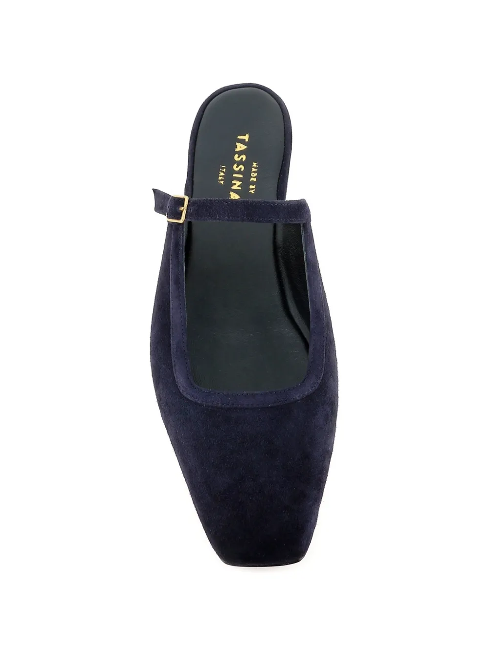 Tassinari Suède muiltjes met gespband Blauw