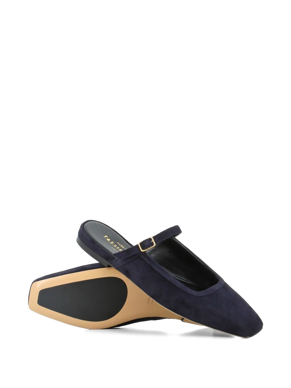 Tassinari Suède muiltjes met gespband Blauw